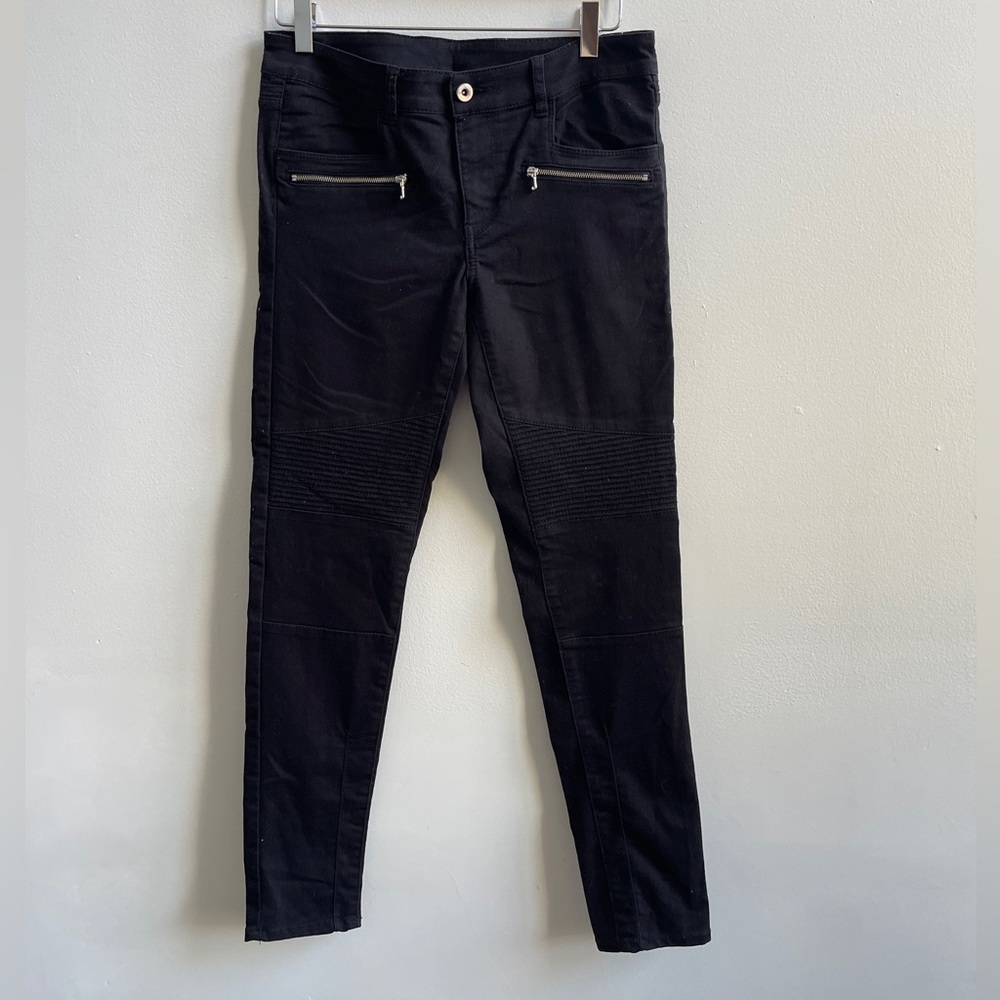 Black Denim Biker Jeans